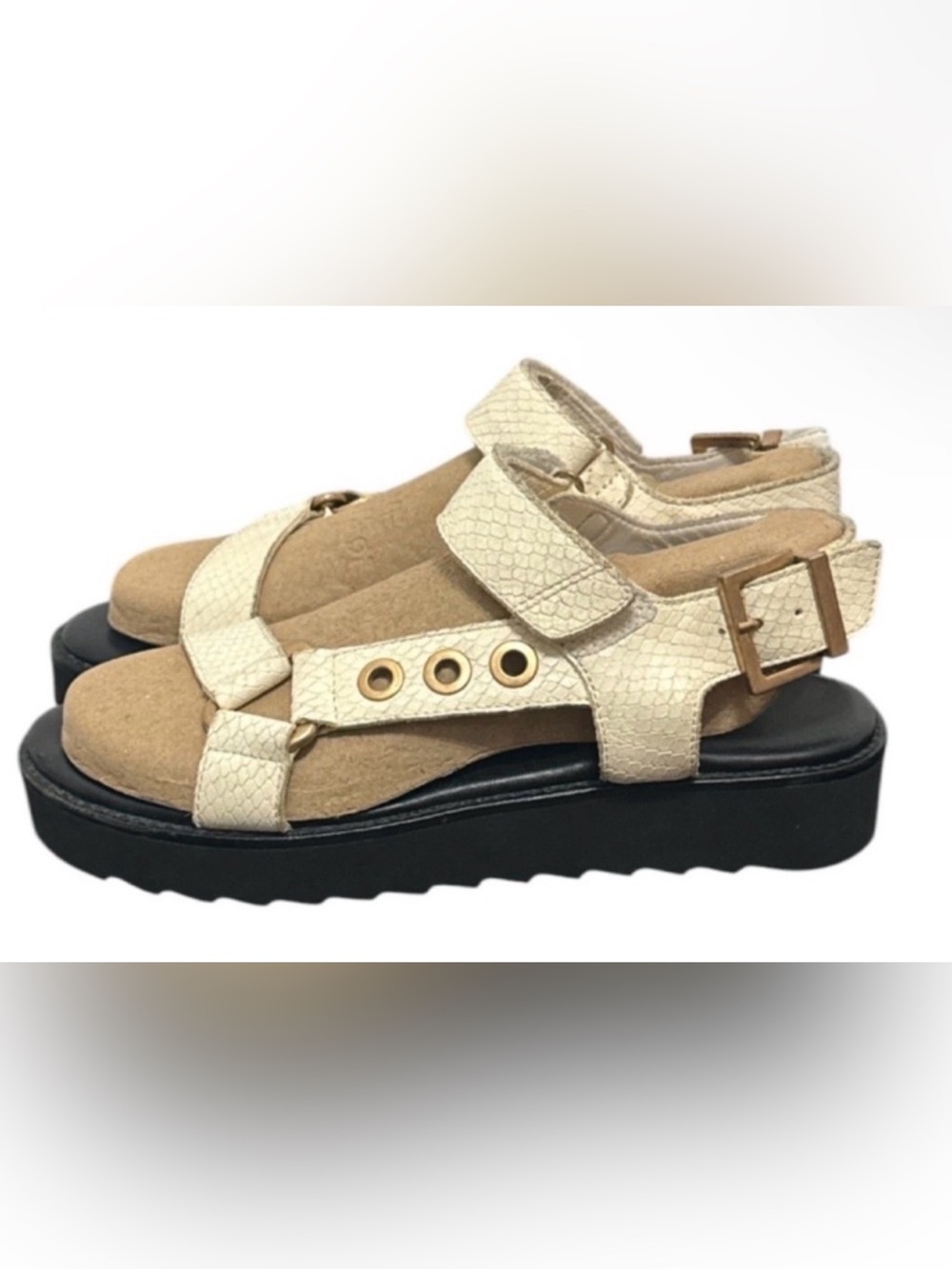 Authentic All Saints designer leather sandals sz 10 Euro 40 - Picture 2 of 16